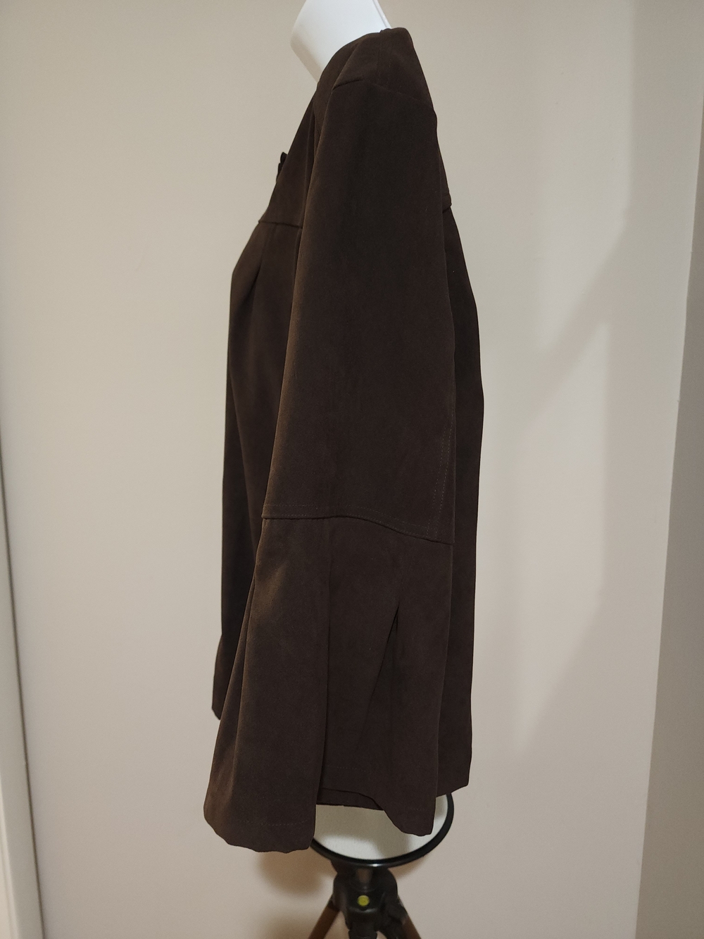 Kim Rogers Dark Brown Suede Swing Cape Jacket - Picture 11 of 16